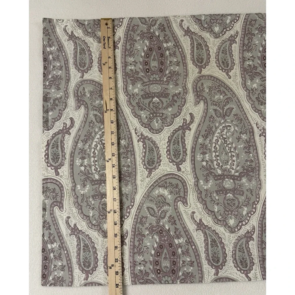 Pottery Barn Ashlyn Shams Paisley Purple‎ Gray 100% Organic Cotton Standard SZ 2